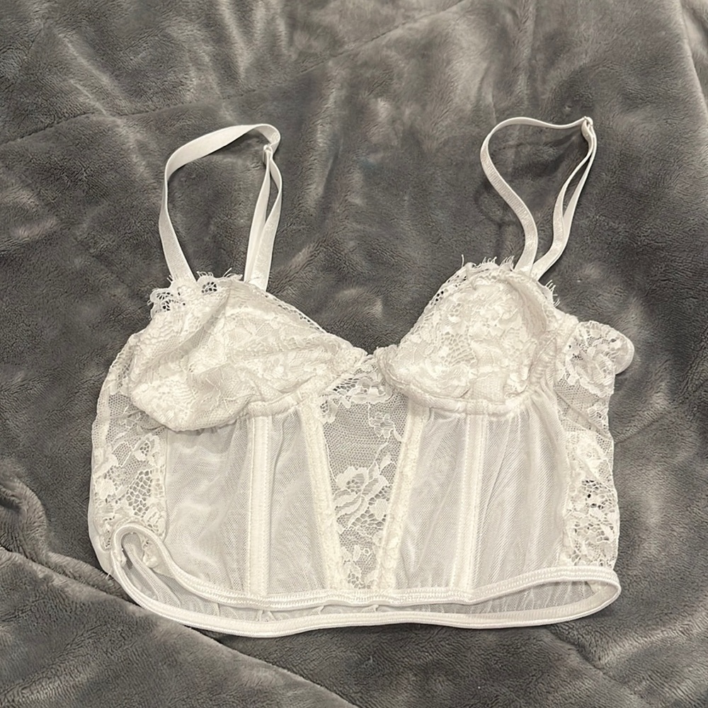 white shein corset top
